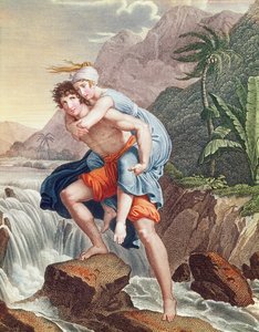 Paul draagt Virginie over de rivier, 1805 door Francois Pascal Simon Gerard